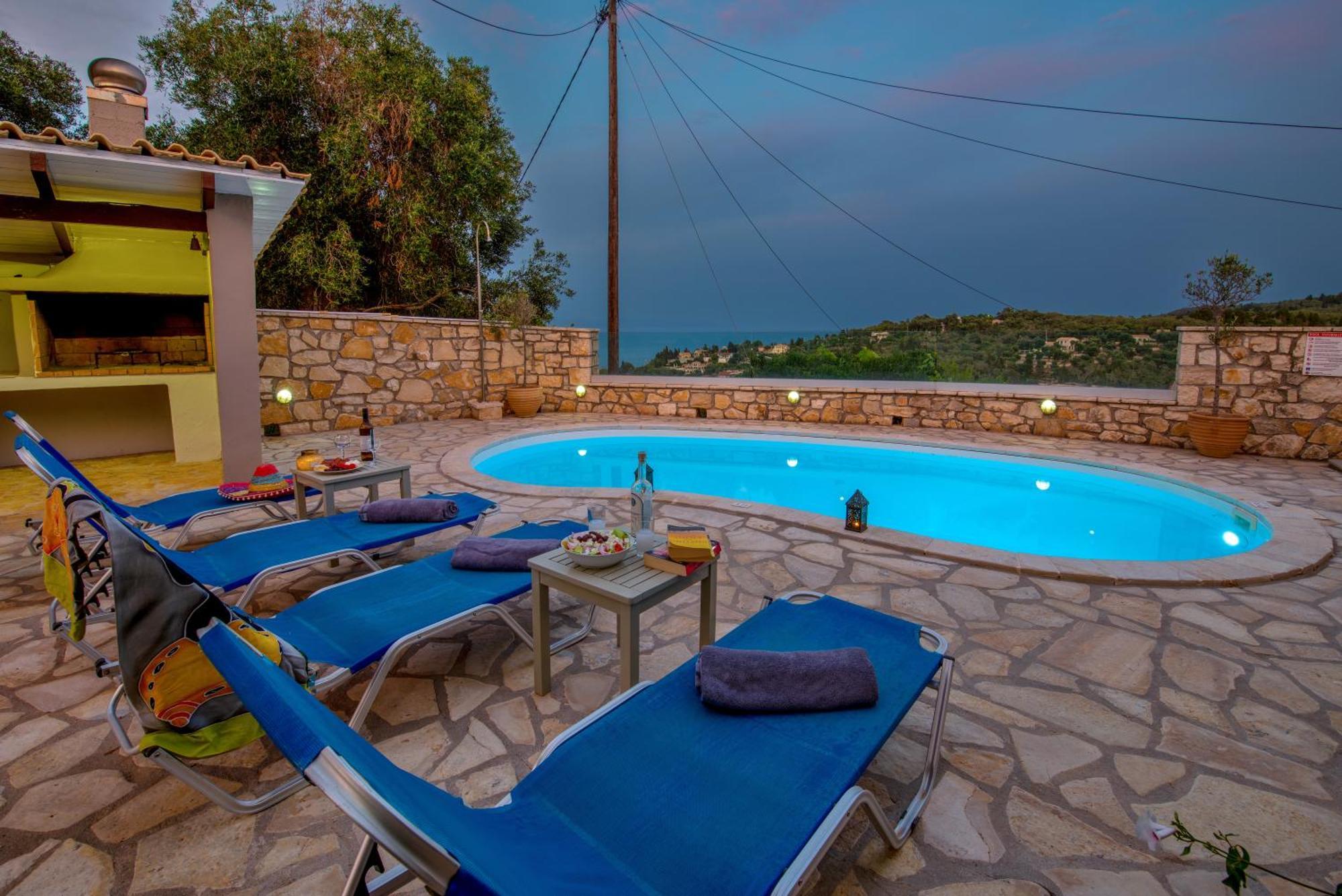 Loggos Seaview Cottage With Private Pool By Konnect Longós Eksteriør bilde