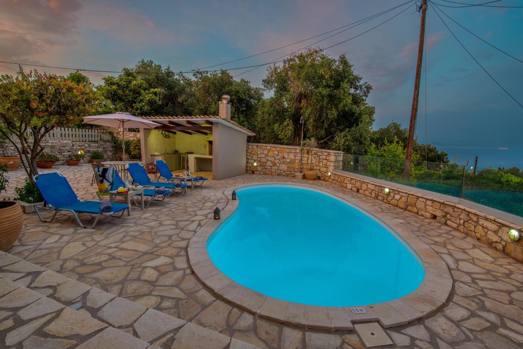 Loggos Seaview Cottage With Private Pool By Konnect Longós Eksteriør bilde